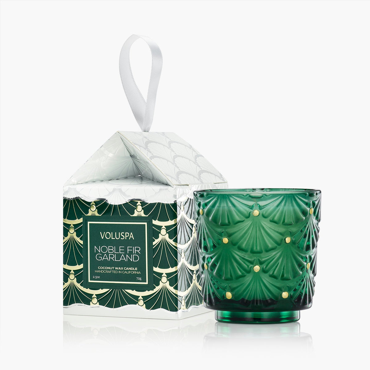 Noble Fir Garland Ornament Pedestal Candle