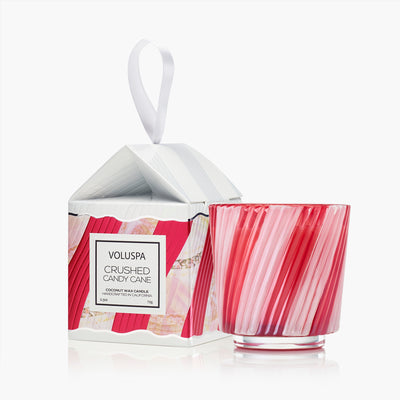 Crushed Candy Garland Ornament Pedestal Candle