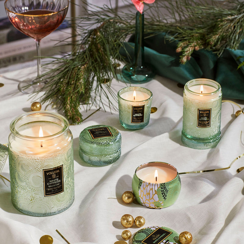 White Cypress Large Jar Candle 18oz