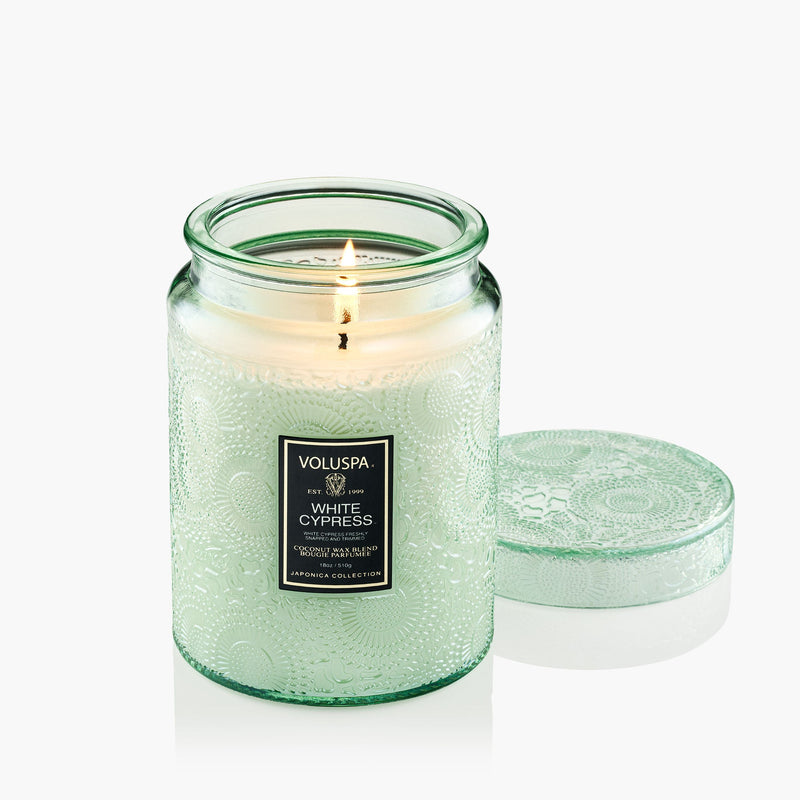 White Cypress Large Jar Candle 18oz