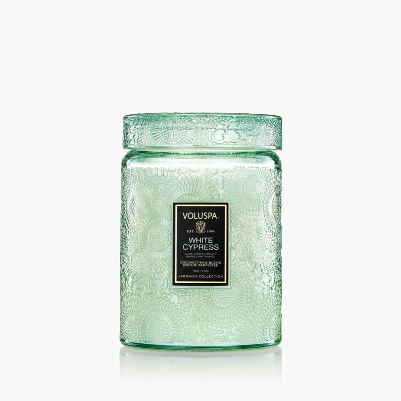 White Cypress Large Jar Candle 18oz