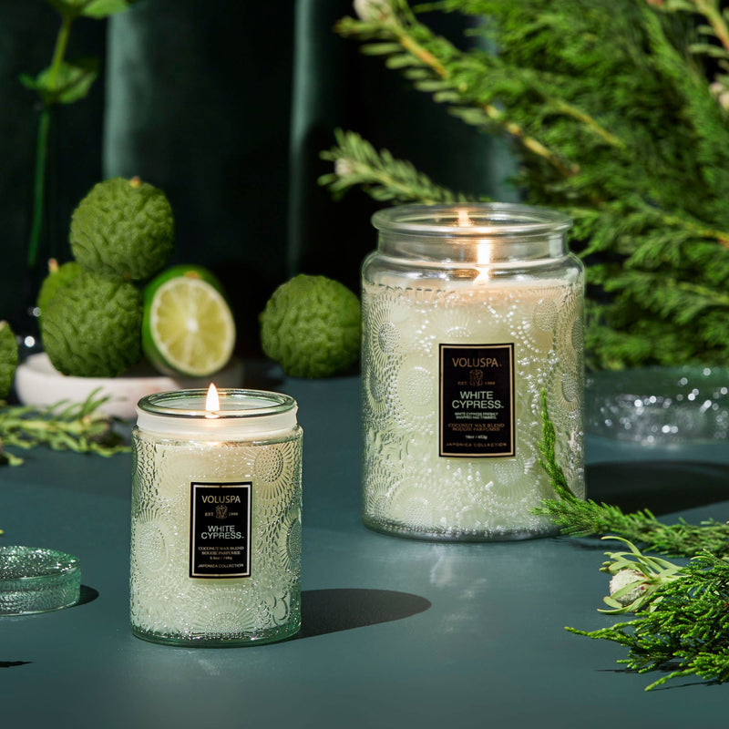 White Cypress Large Jar Candle 18oz
